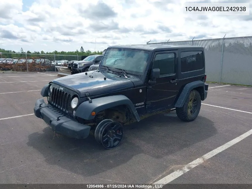 2014 Jeep Wrangler Sport VIN: 1C4AJWAG0EL242938 Lot: 12054986