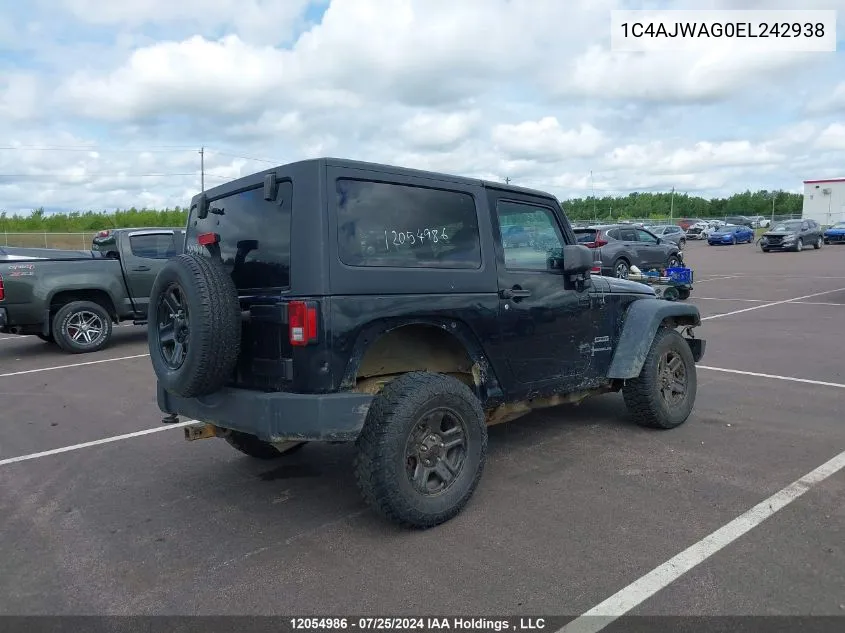 2014 Jeep Wrangler Sport VIN: 1C4AJWAG0EL242938 Lot: 12054986