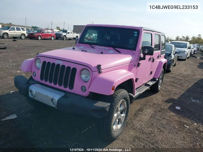 2014 Jeep Wrangler Unlimited Sahara VIN: 1C4BJWEG9EL233153 Lot: 12107824