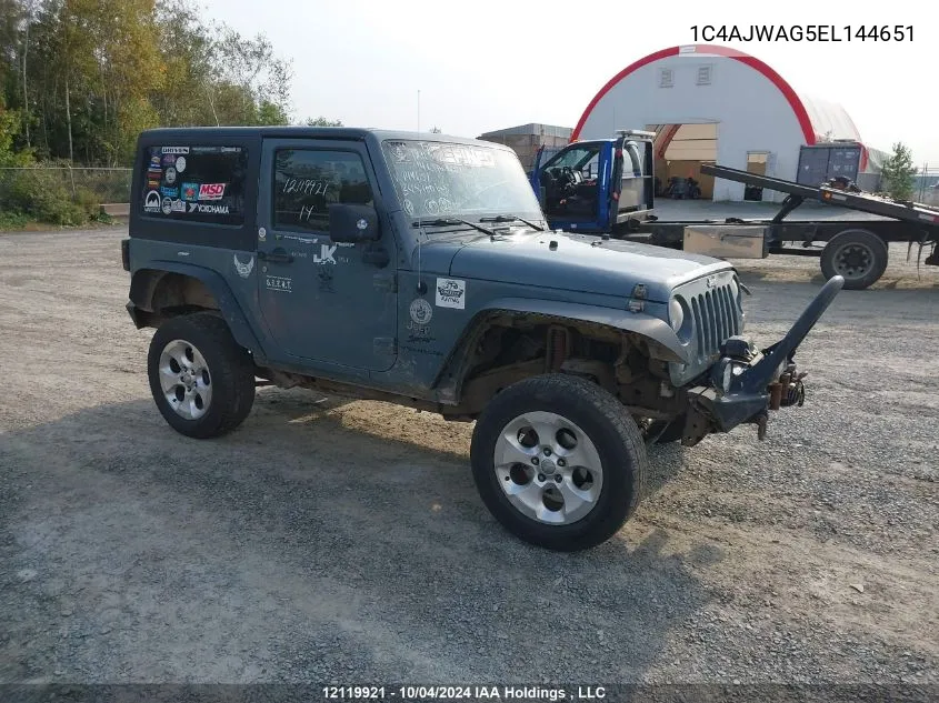 2014 Jeep Wrangler Sport VIN: 1C4AJWAG5EL144651 Lot: 12119921