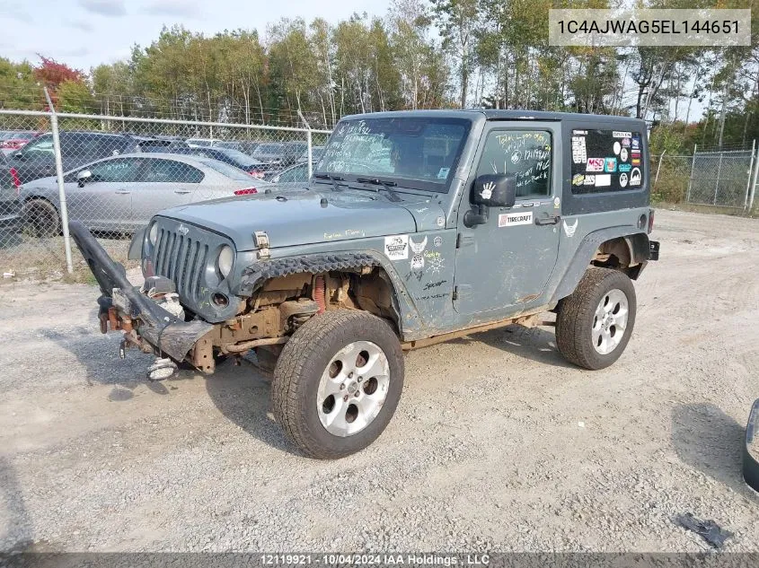 2014 Jeep Wrangler Sport VIN: 1C4AJWAG5EL144651 Lot: 12119921