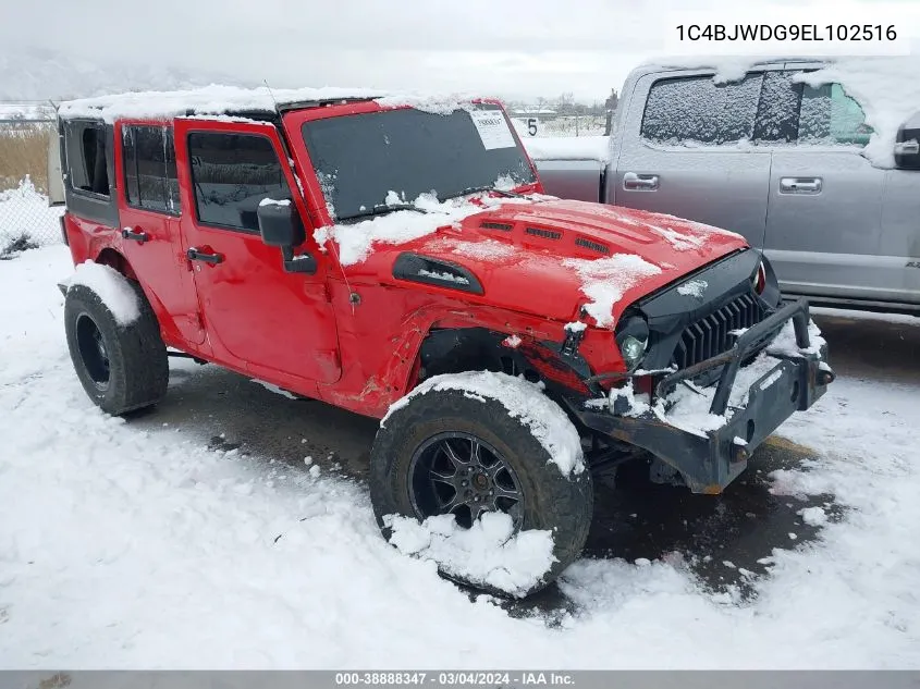 2014 Jeep Wrangler Unlimited Sport VIN: 1C4BJWDG9EL102516 Lot: 38888347