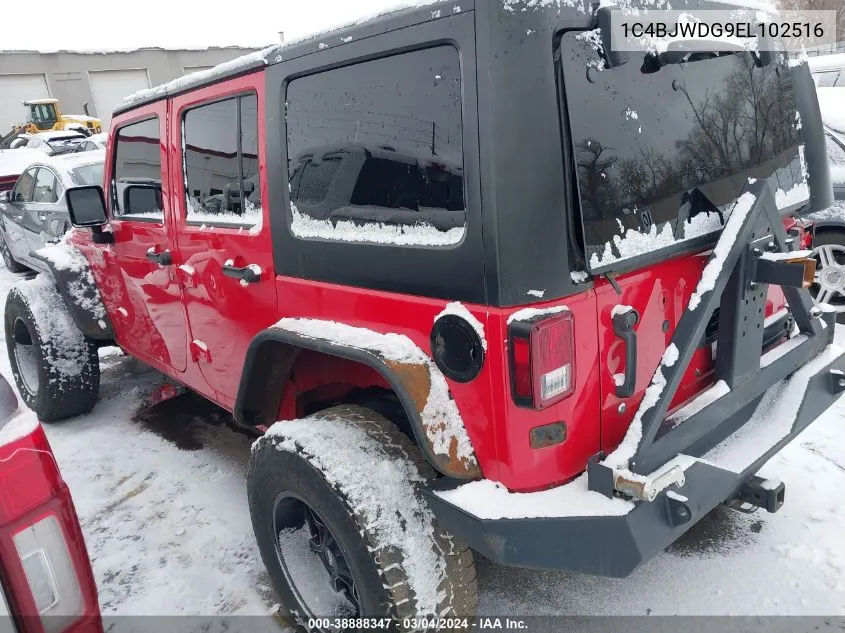 2014 Jeep Wrangler Unlimited Sport VIN: 1C4BJWDG9EL102516 Lot: 38888347