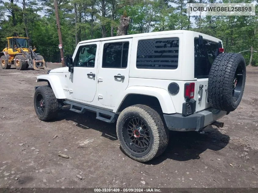 2014 Jeep Wrangler Unlimited Sahara VIN: 1C4BJWEG8EL258898 Lot: 39391409