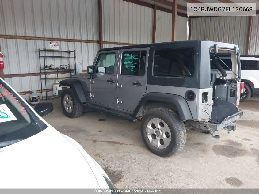 1C4BJWDG7EL130668 2014 Jeep Wrangler Unlimited Sport