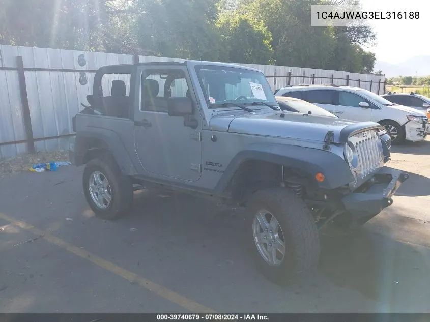 1C4AJWAG3EL316188 2014 Jeep Wrangler Sport