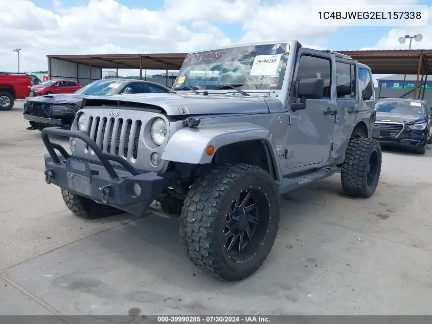 2014 Jeep Wrangler Unlimited Sahara VIN: 1C4BJWEG2EL157338 Lot: 39990285