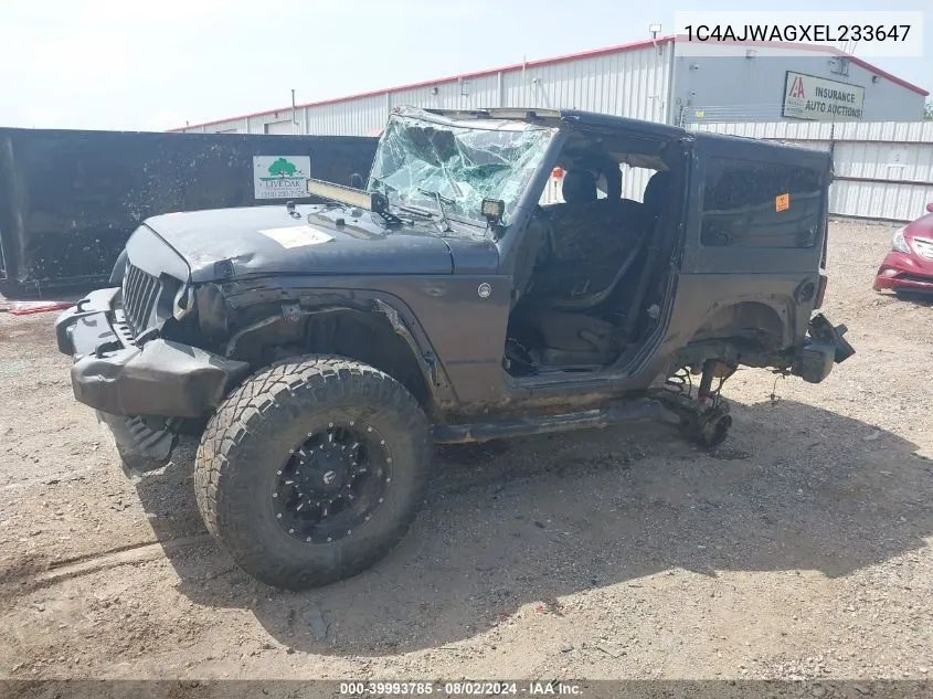 2014 Jeep Wrangler Willys Wheeler VIN: 1C4AJWAGXEL233647 Lot: 39993785