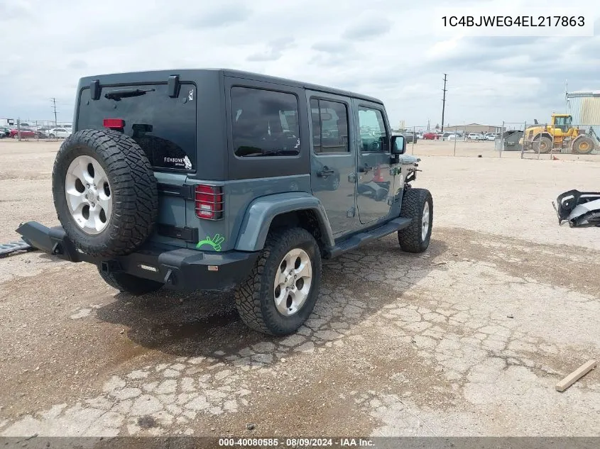 2014 Jeep Wrangler Unlimited Sahara VIN: 1C4BJWEG4EL217863 Lot: 40080585