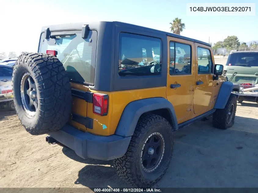 2014 Jeep Wrangler Unlimited Sport VIN: 1C4BJWDG3EL292071 Lot: 40087408