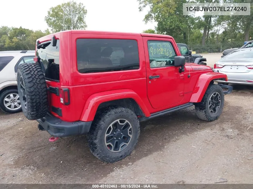 2014 Jeep Wrangler Rubicon X VIN: 1C4BJWCG7EL274240 Lot: 40102463