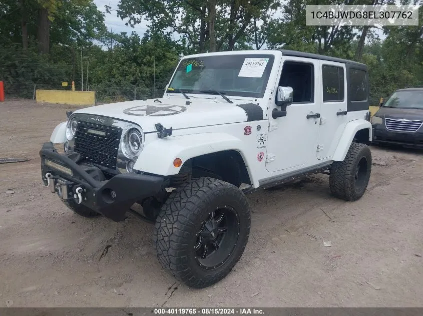 2014 Jeep Wrangler Unlimited Sport VIN: 1C4BJWDG8EL307762 Lot: 40119765