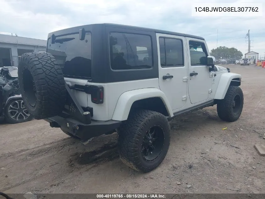 2014 Jeep Wrangler Unlimited Sport VIN: 1C4BJWDG8EL307762 Lot: 40119765