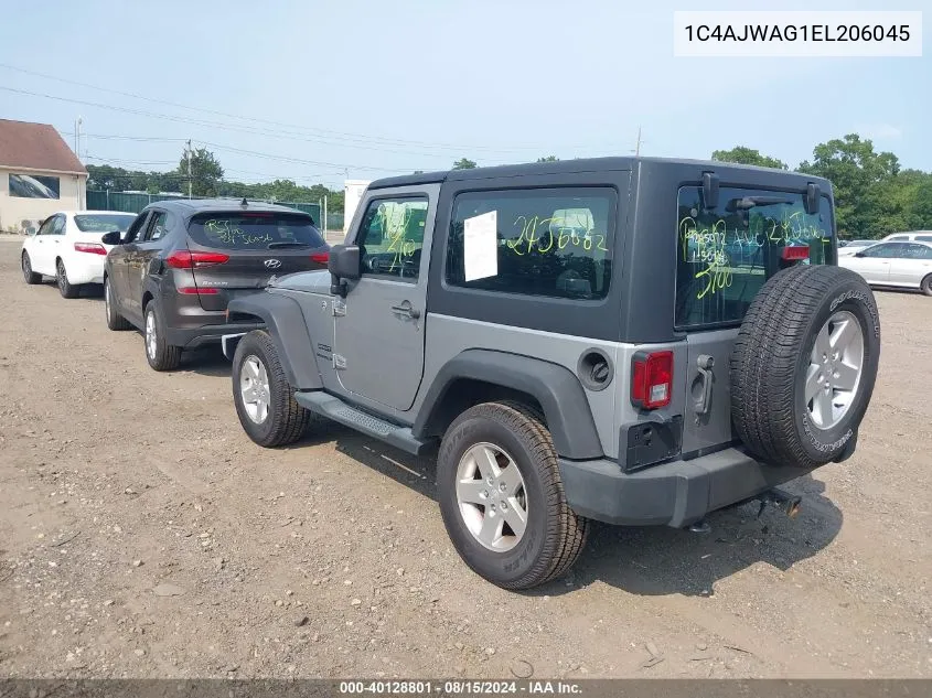 2014 Jeep Wrangler Sport VIN: 1C4AJWAG1EL206045 Lot: 40128801