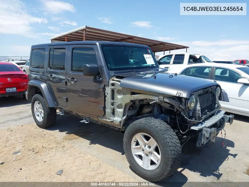 2014 Jeep Wrangler Unlimited Sahara VIN: 1C4BJWEG3EL245654 Lot: 40163746