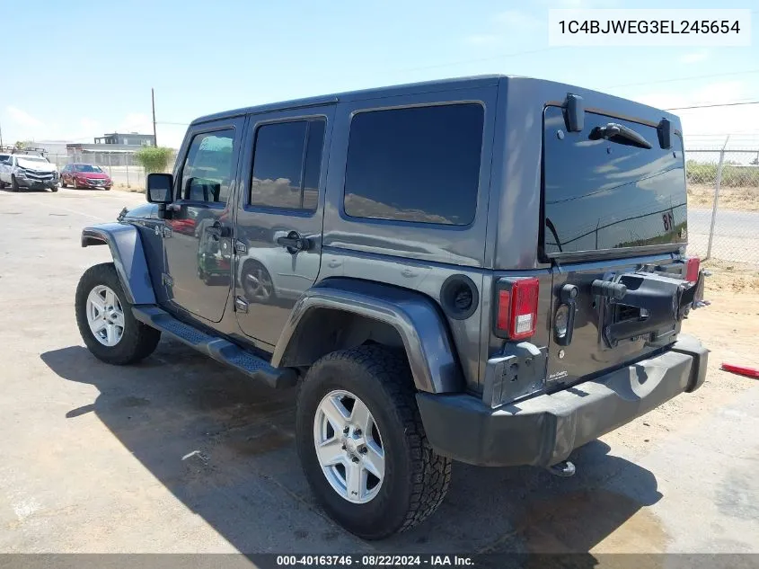 2014 Jeep Wrangler Unlimited Sahara VIN: 1C4BJWEG3EL245654 Lot: 40163746