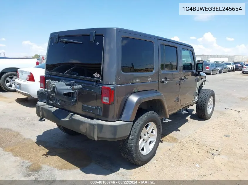 2014 Jeep Wrangler Unlimited Sahara VIN: 1C4BJWEG3EL245654 Lot: 40163746