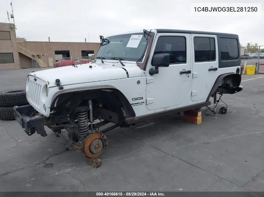 1C4BJWDG3EL281250 2014 Jeep Wrangler Unlimited Sport