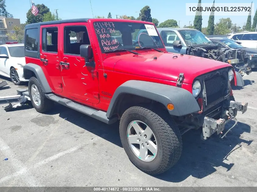 2014 Jeep Wrangler Unlimited Sport VIN: 1C4BJWDG1EL225792 Lot: 40174672