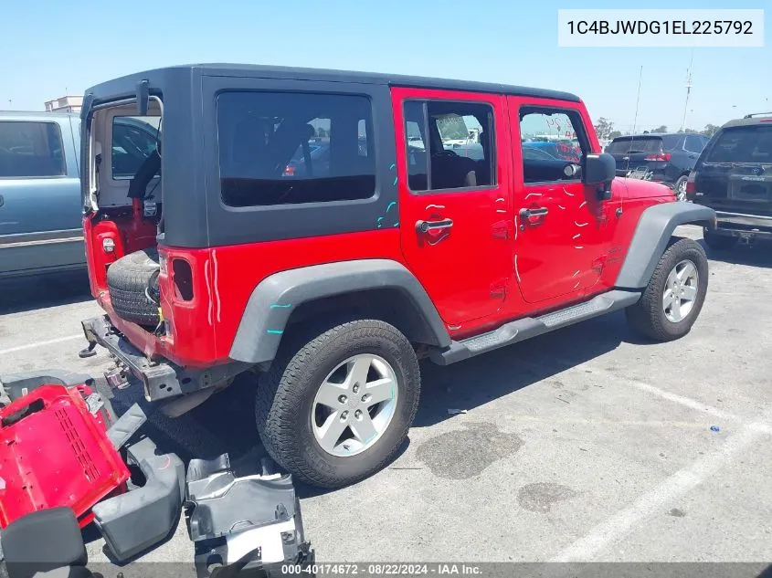 2014 Jeep Wrangler Unlimited Sport VIN: 1C4BJWDG1EL225792 Lot: 40174672