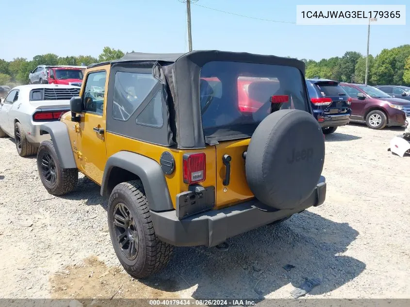 2014 Jeep Wrangler Sport VIN: 1C4AJWAG3EL179365 Lot: 40179434