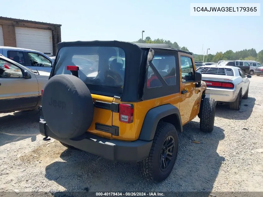 2014 Jeep Wrangler Sport VIN: 1C4AJWAG3EL179365 Lot: 40179434