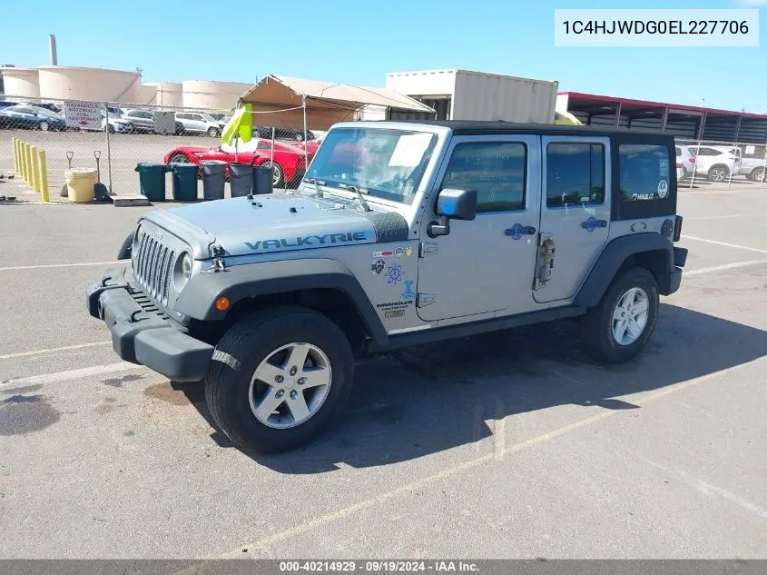 2014 Jeep Wrangler Unlimited Sport VIN: 1C4HJWDG0EL227706 Lot: 40214929