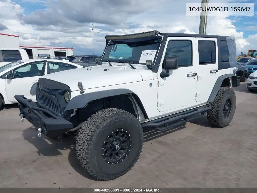 2014 Jeep Wrangler Unlimited Sport VIN: 1C4BJWDG1EL159647 Lot: 40255891