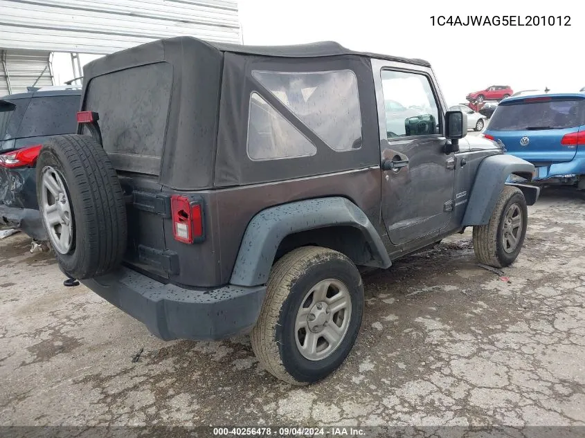 2014 Jeep Wrangler Sport VIN: 1C4AJWAG5EL201012 Lot: 40256478