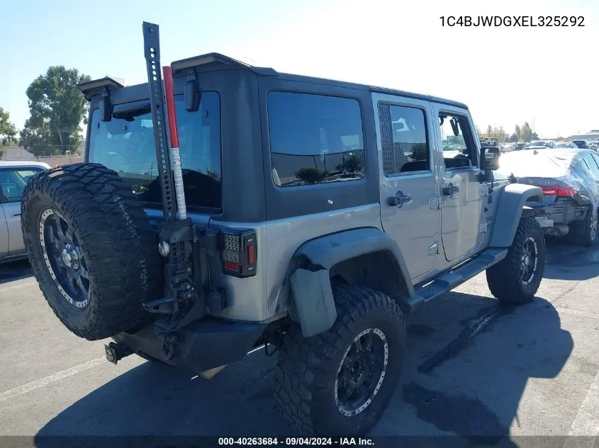 2014 Jeep Wrangler Unlimited Sport VIN: 1C4BJWDGXEL325292 Lot: 40263684