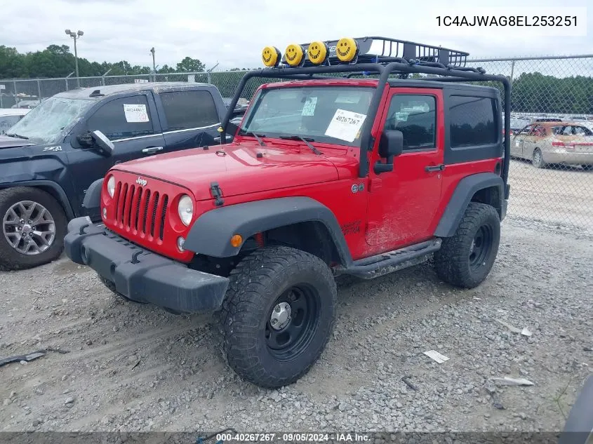 2014 Jeep Wrangler Sport VIN: 1C4AJWAG8EL253251 Lot: 40267267