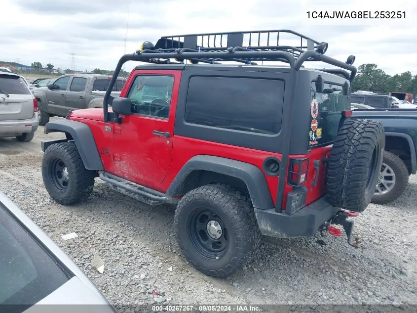 2014 Jeep Wrangler Sport VIN: 1C4AJWAG8EL253251 Lot: 40267267