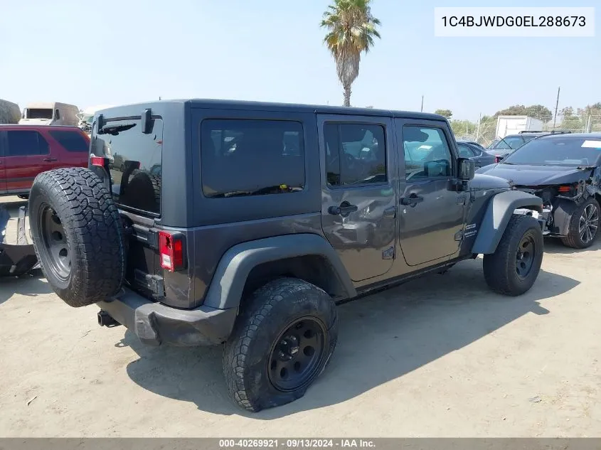 2014 Jeep Wrangler Unlimited Sport VIN: 1C4BJWDG0EL288673 Lot: 40269921