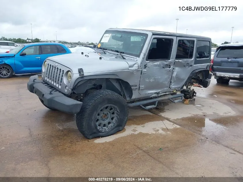 1C4BJWDG9EL177779 2014 Jeep Wrangler Unlimited Sport