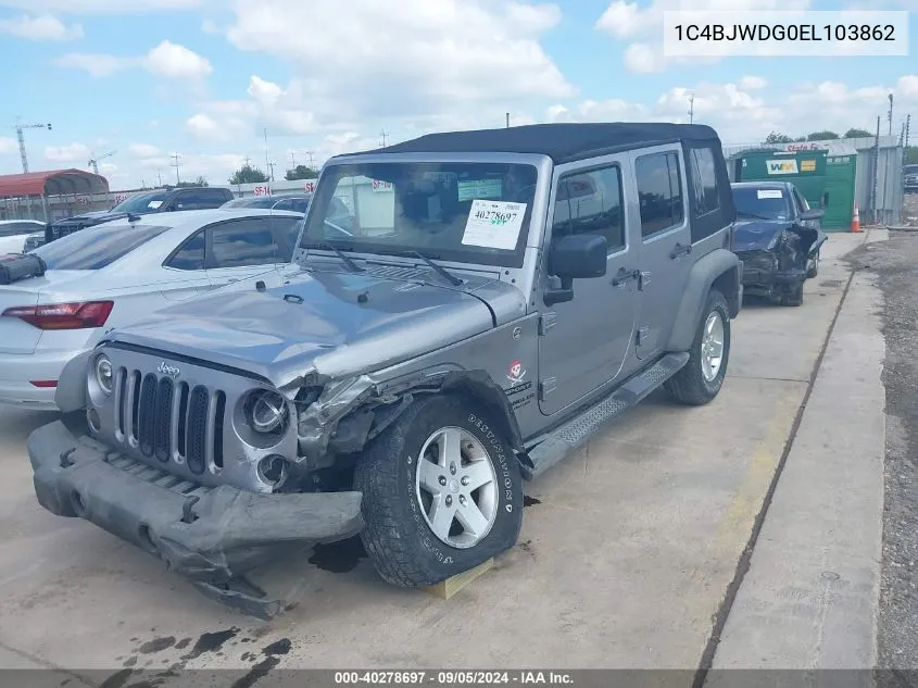 2014 Jeep Wrangler Unlimited Sport VIN: 1C4BJWDG0EL103862 Lot: 40278697