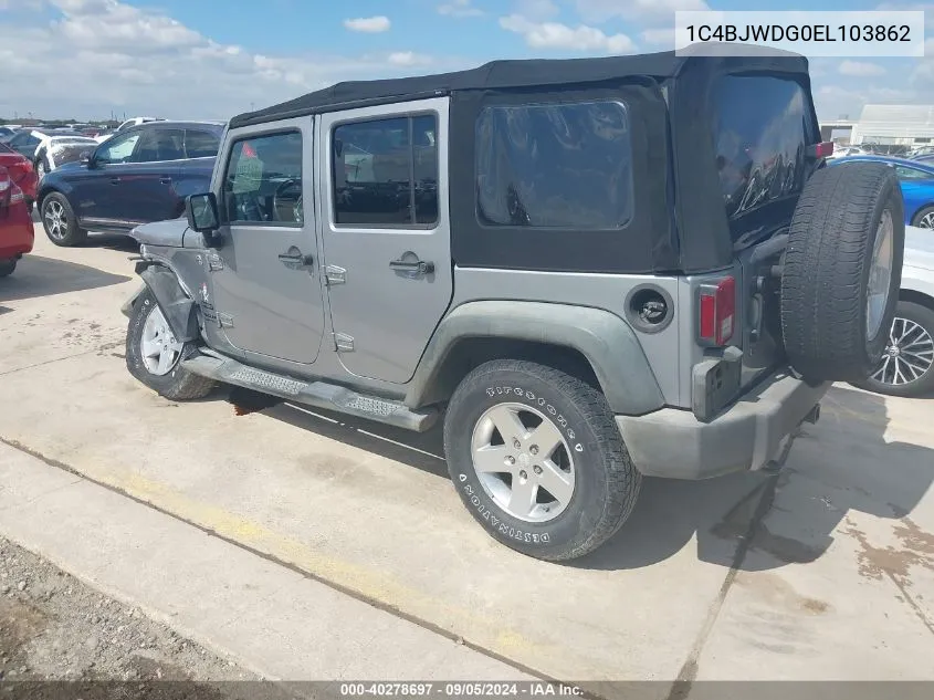 2014 Jeep Wrangler Unlimited Sport VIN: 1C4BJWDG0EL103862 Lot: 40278697