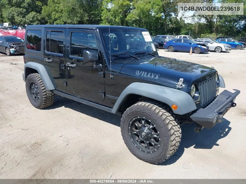 2014 Jeep Wrangler Unlimited Sport VIN: 1C4BJWDG0EL239618 Lot: 40279554