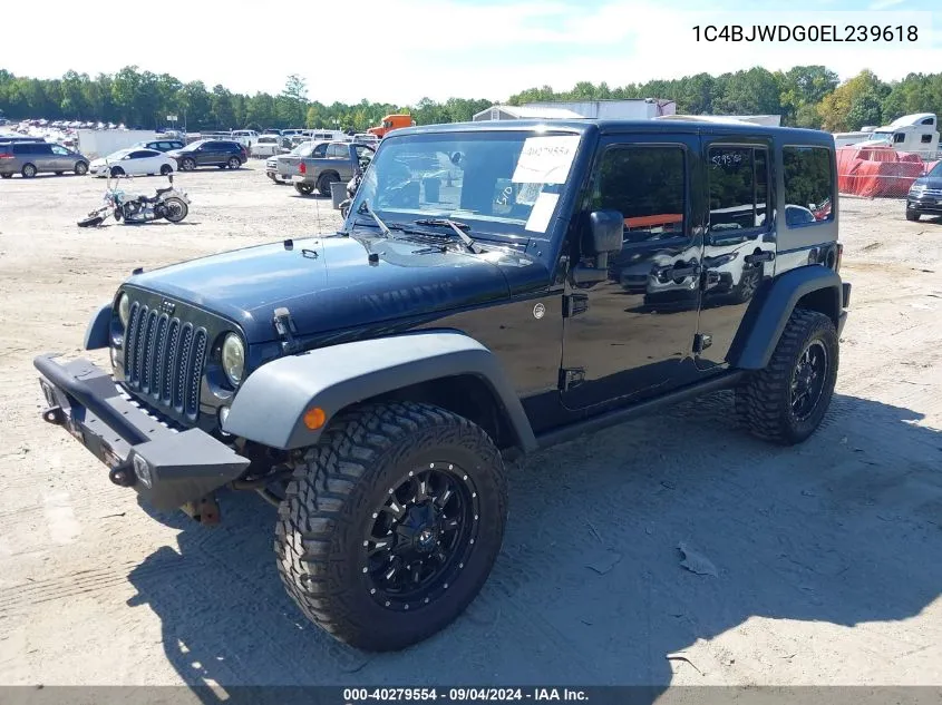 1C4BJWDG0EL239618 2014 Jeep Wrangler Unlimited Sport