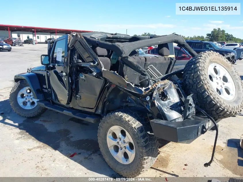 2014 Jeep Wrangler Unlimited Sahara VIN: 1C4BJWEG1EL135914 Lot: 40287479