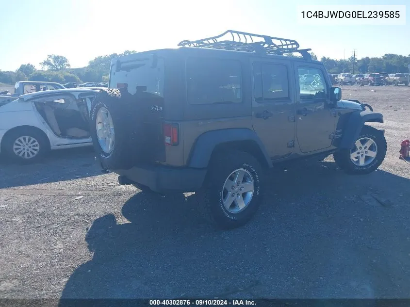 1C4BJWDG0EL239585 2014 Jeep Wrangler Unlimited Sport