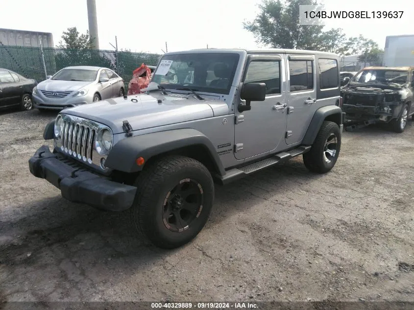 1C4BJWDG8EL139637 2014 Jeep Wrangler Unlimited Sport