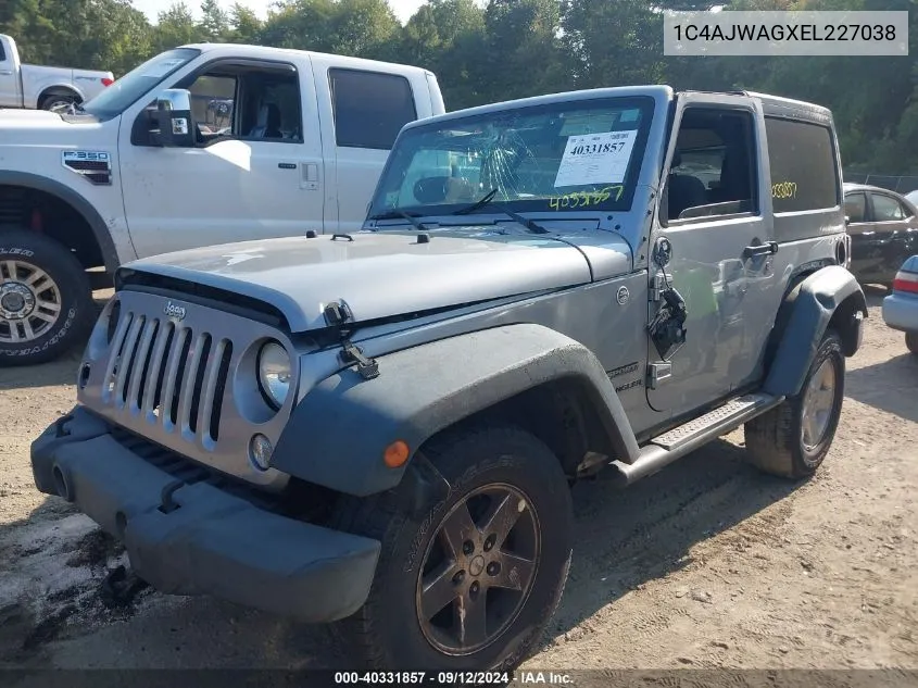 1C4AJWAGXEL227038 2014 Jeep Wrangler Sport