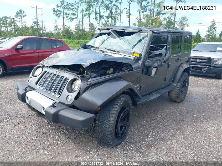 2014 Jeep Wrangler Unlimited Sahara VIN: 1C4HJWEG4EL188231 Lot: 40381732