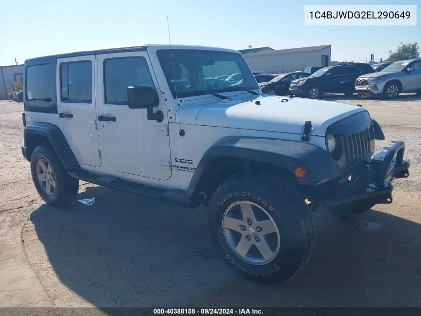 1C4BJWDG2EL290649 2014 Jeep Wrangler Unlimited Sport