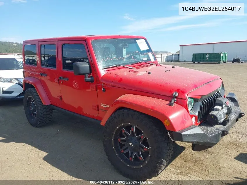 2014 Jeep Wrangler Unlimited Sahara VIN: 1C4BJWEG2EL264017 Lot: 40436112