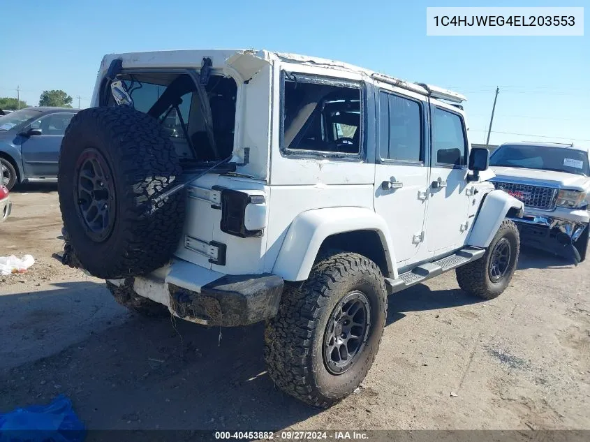 2014 Jeep Wrangler Unlimited Sahara VIN: 1C4HJWEG4EL203553 Lot: 40453882