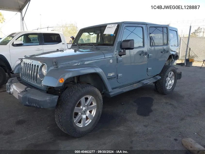 1C4BJWEG0EL128887 2014 Jeep Wrangler Unlimited Sahara