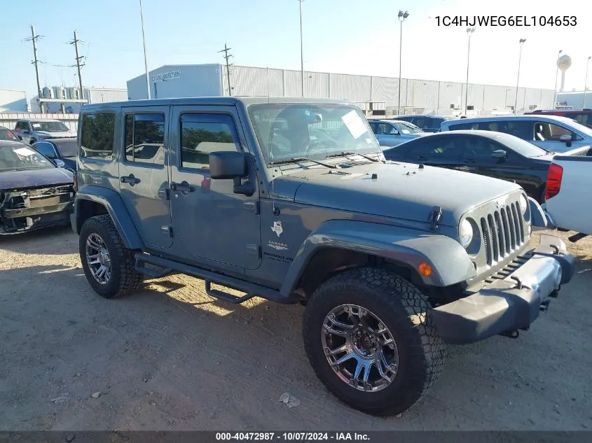 2014 Jeep Wrangler Unlimited Sahara VIN: 1C4HJWEG6EL104653 Lot: 40472987