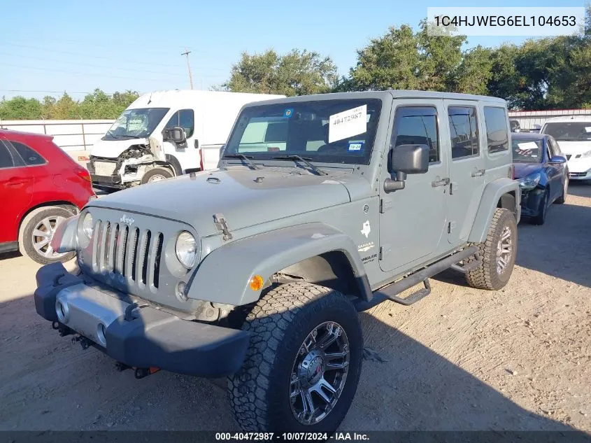 2014 Jeep Wrangler Unlimited Sahara VIN: 1C4HJWEG6EL104653 Lot: 40472987