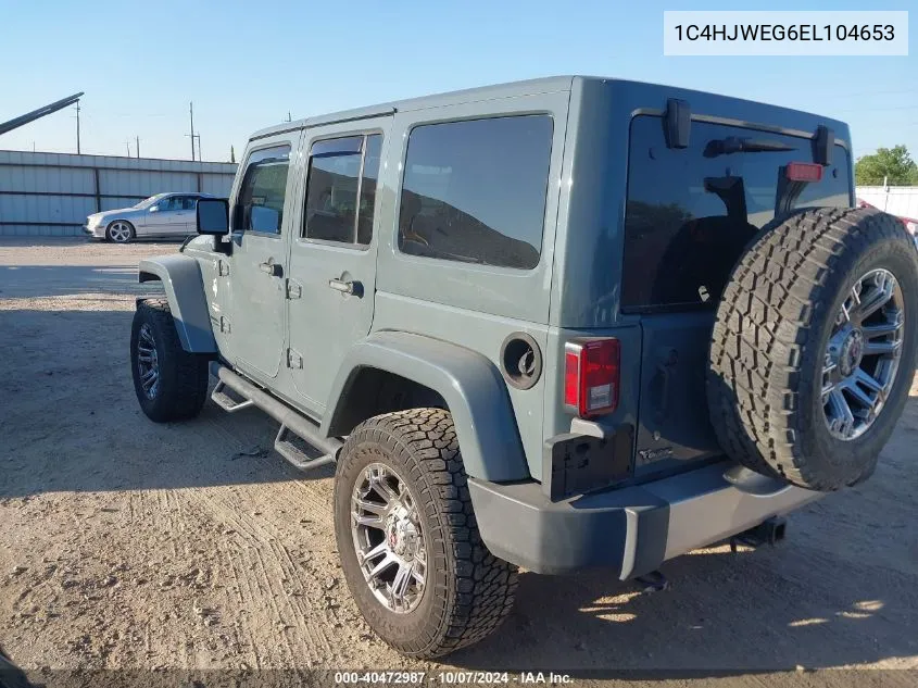 2014 Jeep Wrangler Unlimited Sahara VIN: 1C4HJWEG6EL104653 Lot: 40472987